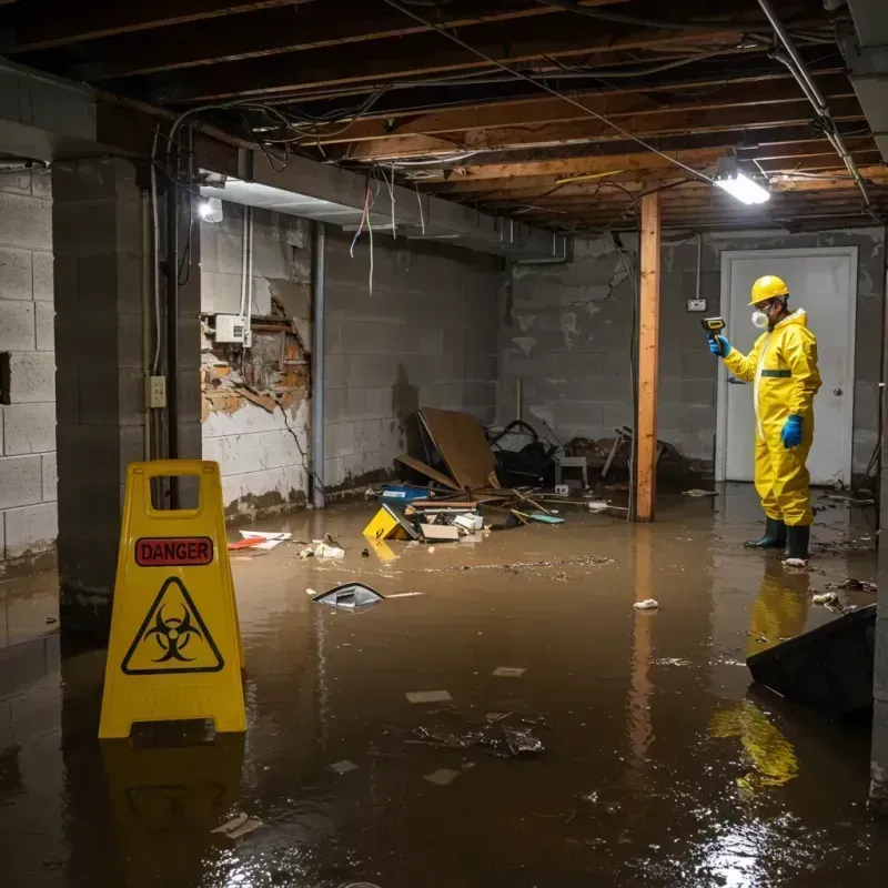 Flooded Basement Electrical Hazard in Autauga County, AL Property